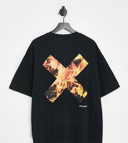 Unisex - T-shirt avec logo à imprimé flamme - Collusion - Modalova