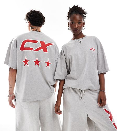 Unisex - T-shirt coupe skateur carrée d'ensemble à imprimé rouge - chiné - Collusion - Modalova