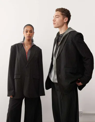 Unisex - Blazer oversize d'ensemble à fines rayures - Collusion - Modalova