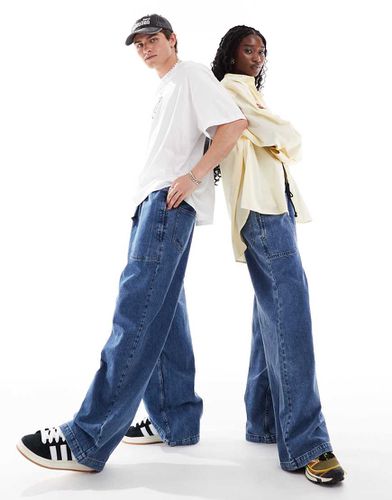 Unisex - Jean baggy style skateur - Délavage moyen - Collusion - Modalova