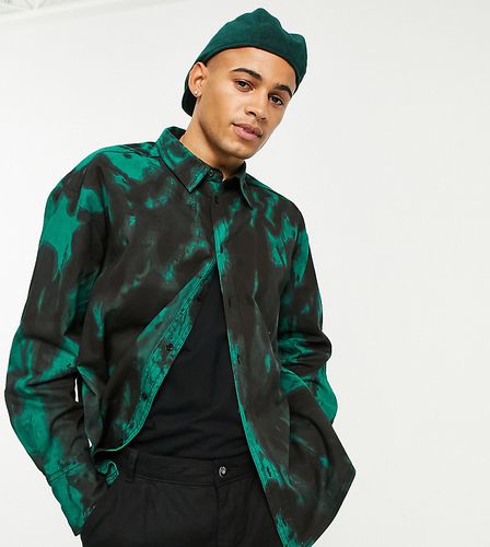 Veste chemise oversize effet tie-dye - Vert - Collusion - Modalova