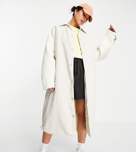Veste en toile longue avec manches en nylon - Écru - Collusion - Modalova