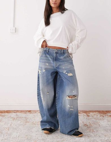 X006- Jean bouffant XL oversize  taille basse - Dlavage effet us - Collusion - Modalova