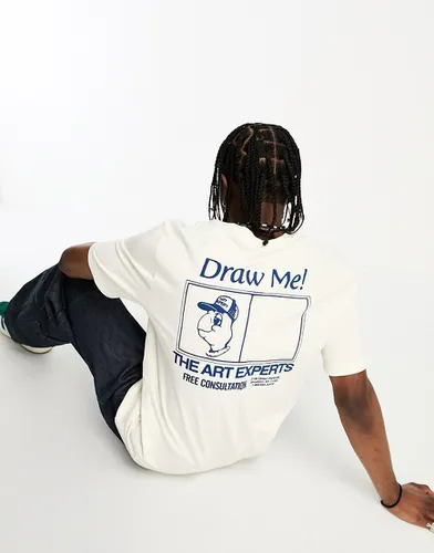 T-shirt à manches courtes avec imprimé Art School sur la poitrine et au dos - cassé - Coney Island Picnic - Modalova
