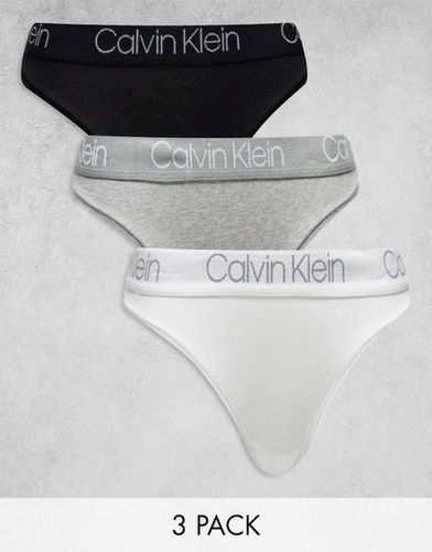 Body - Lot de 3 culottes échancrées coupe tanga - Calvin Klein - Modalova