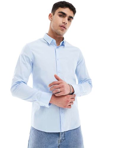 Chemise ajustée en popeline stretch - clair - Calvin Klein - Modalova