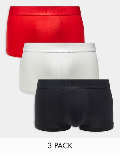 CK Black - Lot de 3 boxers taille basse - Noir, blanc et rouge - Calvin Klein - Modalova