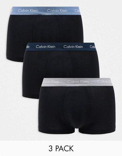 Cotton Stretch - Lot de 3 boxers à taille basse et ceinture colorée - Calvin Klein - Modalova