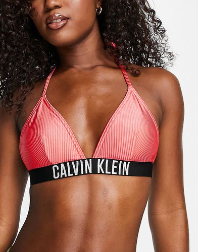 Haut de bikini triangle côtelé avec logo - Calvin Klein - Modalova