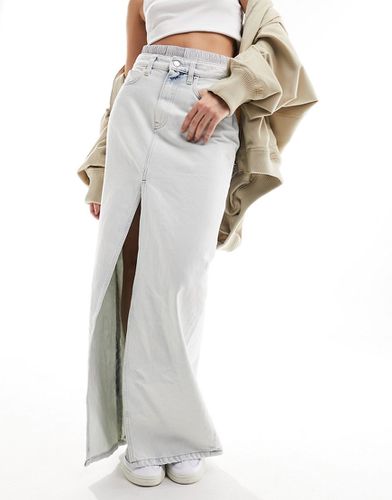 Jupe longue en jean fendue devant - Délavage clair - Calvin Klein Jeans - Modalova
