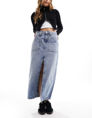 Jupe longue fonctionnelle en jean - Délavage clair - Calvin Klein Jeans - Modalova