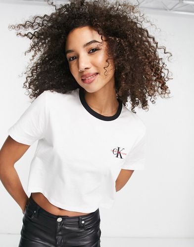 T-shirt crop top à coutures contrastantes - Calvin Klein Jeans - Modalova
