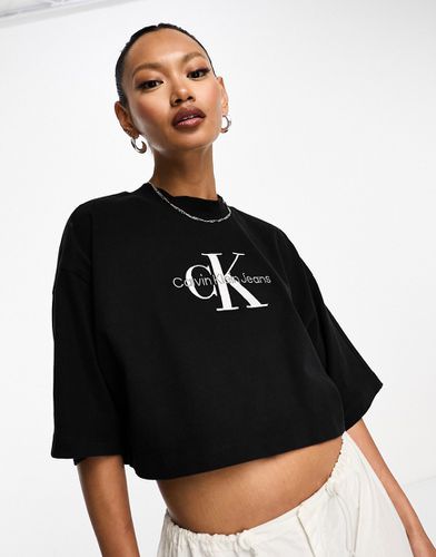 T-shirt brodé à logo monogramme - Calvin Klein Jeans - Modalova