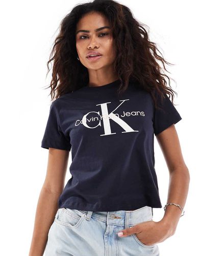 T-shirt effet rétréci avec logo monogramme - Calvin Klein Jeans - Modalova