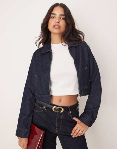 Veste en jean à fermeture éclair - Denim foncé - Calvin Klein Jeans - Modalova