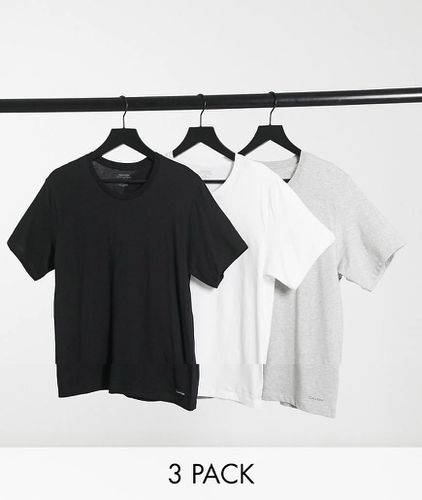 Lot de 3 t-shirts - Noir, blanc et gris - Calvin Klein - Modalova