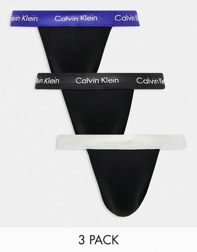 Lot de 3 strings fesses nues à taille colorée - Calvin Klein - Modalova