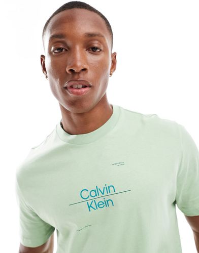 T-shirt avec logo et ligne optique - Calvin Klein - Modalova