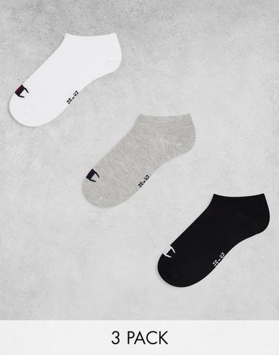 Lot de 3 paires de chaussettes de sport - Gris/blanc/noir - Champion - Modalova