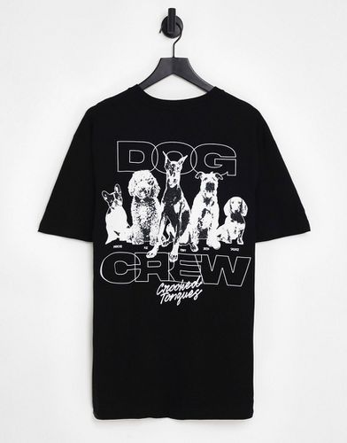 T-shirt unisexe avec imprimé photo de chiens au dos - Crooked Tongues - Modalova
