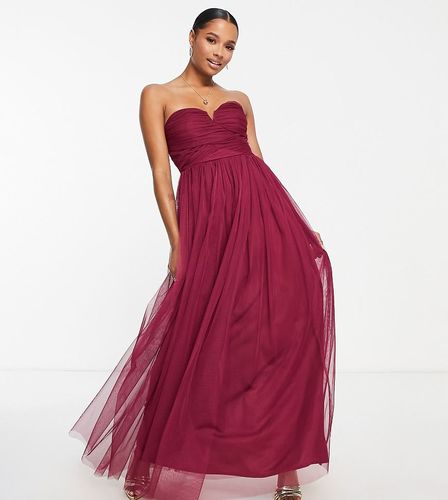 L'invitée - Robe longue à décolleté en caur - prune - Anaya Petite - Modalova