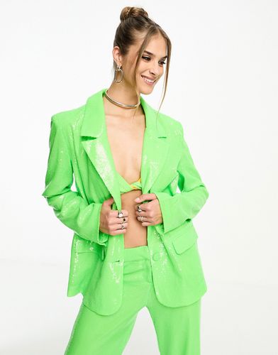 Blazer de costume oversize à sequins - Vert vif - Annorlunda - Modalova