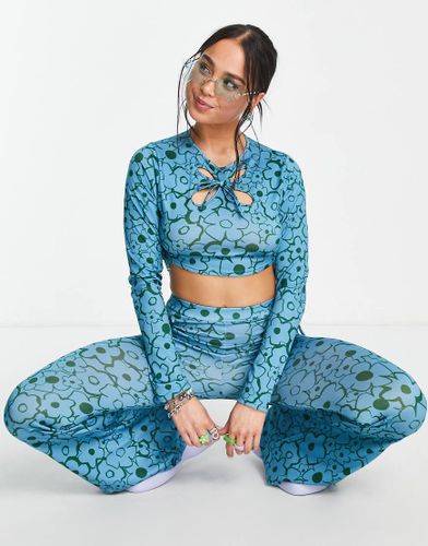 Crop top d'ensemble à découpes et imprimé fleuri rétro - Another Reason - Modalova