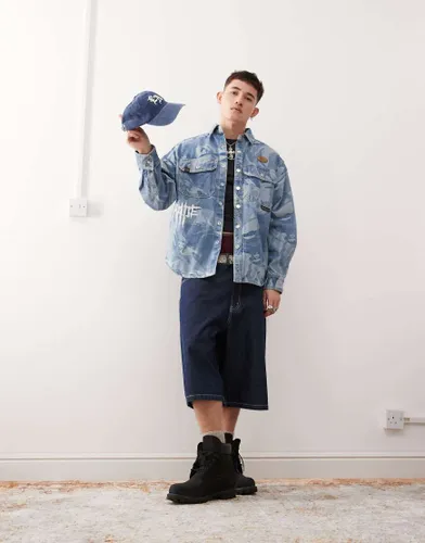 Aape By A Bathing Ape - Chemise  manches longues en jean imprim - Bleu - Aape By A Bathing Ape - Modalova