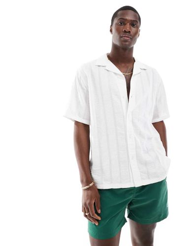 Chemise décontractée à manches courtes en crépon rayé - Abercrombie & Fitch - Modalova