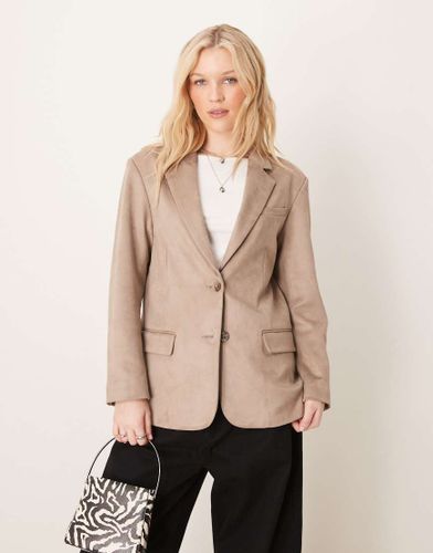 Blazer en imitation daim - Taupe - Abercrombie & Fitch - Modalova
