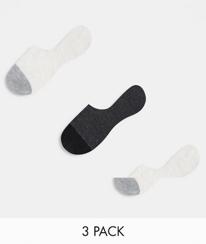 Lot de 3 paires de chaussettes invisibles - chiné - Abercrombie & Fitch - Modalova