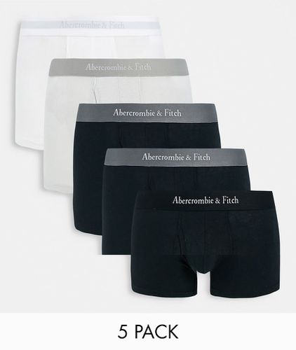 Lot de 5 boxers à taille logo - Noir/blanc/rayé/gris - Abercrombie & Fitch - Modalova