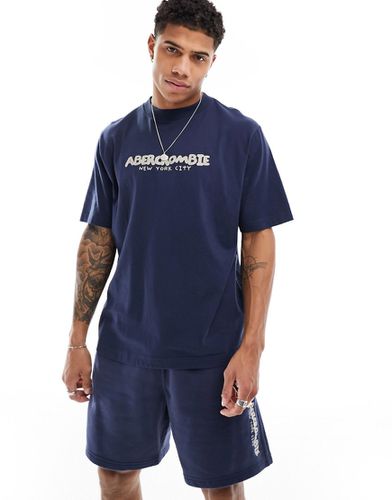 Mix & Match - T-shirt à logo brodé - Bleu foncé - Abercrombie & Fitch - Modalova