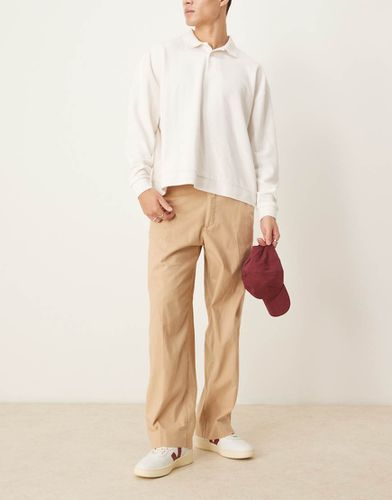 Pantalon baggy en lin - Beige - Abercrombie & Fitch - Modalova