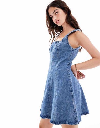 Robe courte en jean - moyen délavé - Abercrombie & Fitch - Modalova