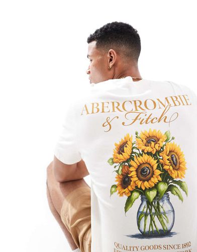 T-shirt avec logo et fleurs imprimés au dos - Abercrombie & Fitch - Modalova