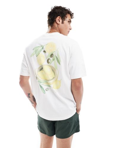 T-shirt oversize avec imprimé fruits et fleurs au dos - éclatant - Abercrombie & Fitch - Modalova