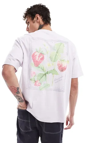 T-shirt oversize avec imprimé fruits et fleurs au dos - Lilas - Abercrombie & Fitch - Modalova