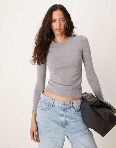 Top manches longues sans coutures en coton - clair - Abercrombie & Fitch - Modalova