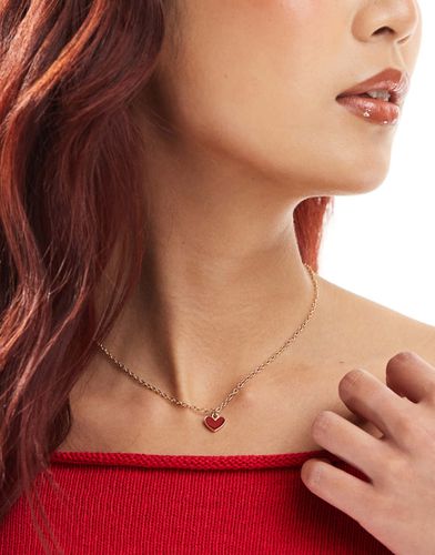 Collier avec pendentif caur rouge en émail - Accessorize - Modalova