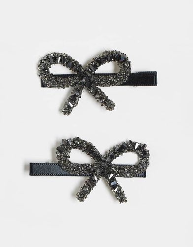 Lot de 2 barrettes à cheveux à nauds ornementés - Accessorize - Modalova