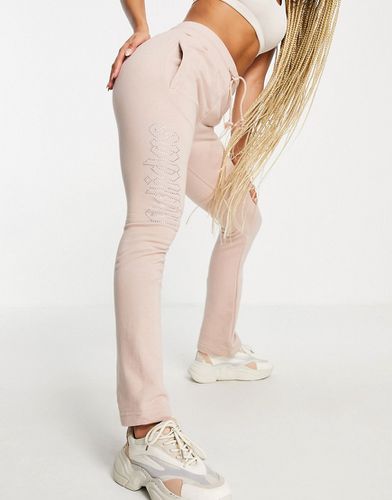 S Luxe - Pantalon de jogging en velours avec logo à strass - Camel - adidas Originals - Modalova