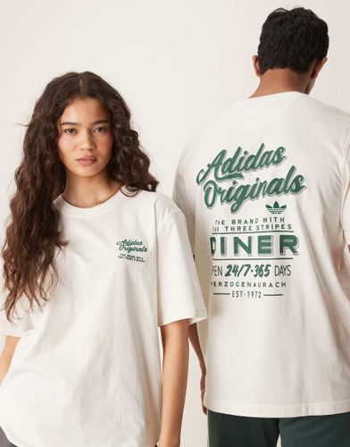 T-shirt unisexe  imprim Diner - Crme - Adidas Originals - Modalova
