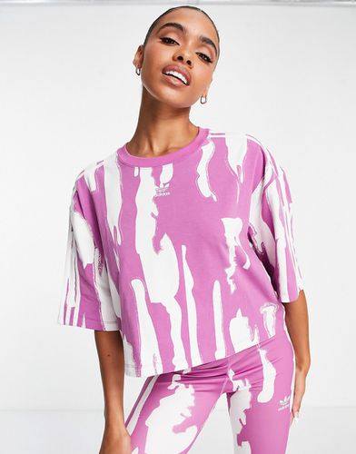 X Thebe Magugu - T-shirt crop top à petit logo trèfle - Rose et - Adidas Originals - Modalova