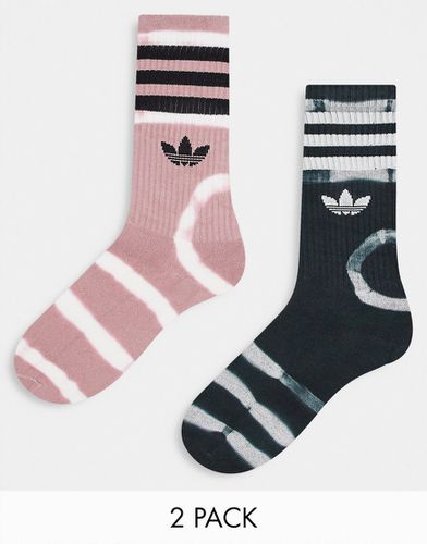 Chaussettes effet tie-dye à logo trèfle et trois bandes - Adidas Originals - Modalova