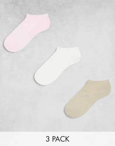 Lot de 3 paires de chaussettes invisibles - Rose, blanc et beige - Adidas Originals - Modalova