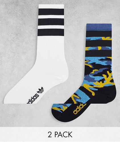 Lot de 2 paires de chaussettes de tennis à imprimé - Adidas Originals - Modalova