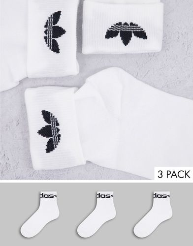 Lot de 3 paires de chaussettes à revers - Blanc - adidas Originals - Modalova