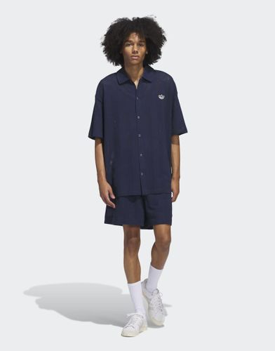 Short unisexe estival en maille - Indigo nuit et blanc neige - Adidas Originals - Modalova