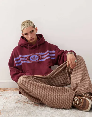 Sweat à capuche imprimé - Bordeaux - Adidas Originals - Modalova